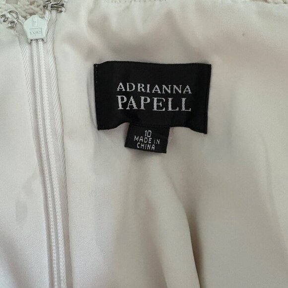 Adrianna Papell White Ivory Lace Eyelet Sheath Dress, Sleeveless Women's Size 10 - Picture 8 of 11